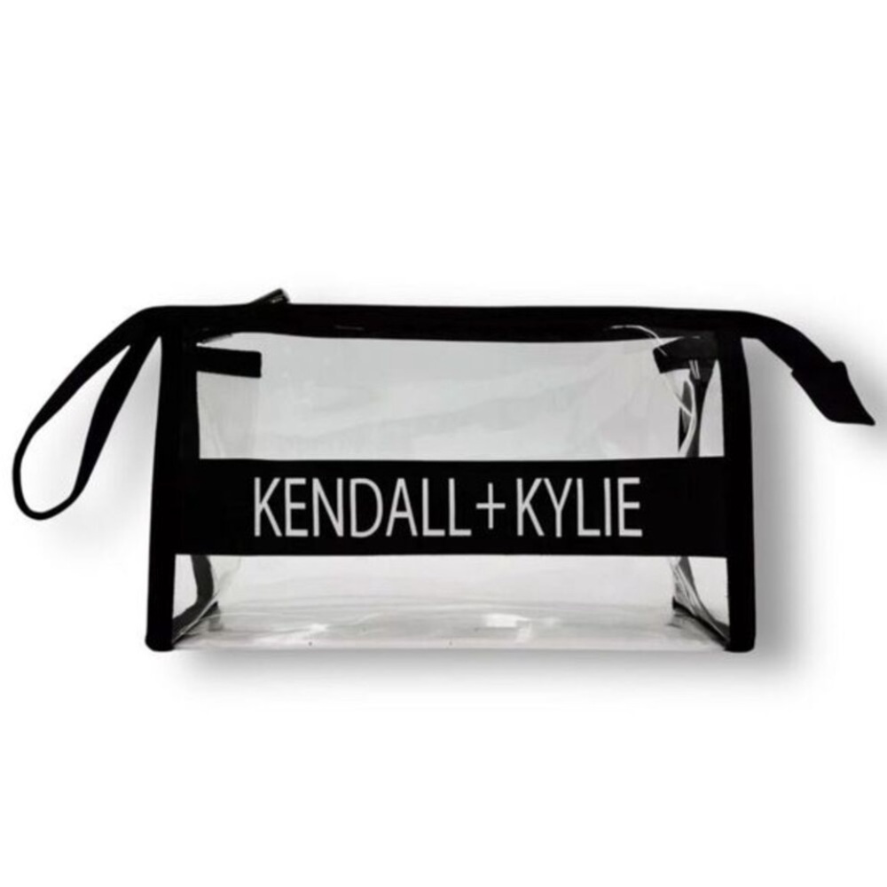 Kendall + Kylie clear makeup bag with black trim NWT
